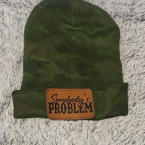 SHEIN Olive Green Beanie with Patch